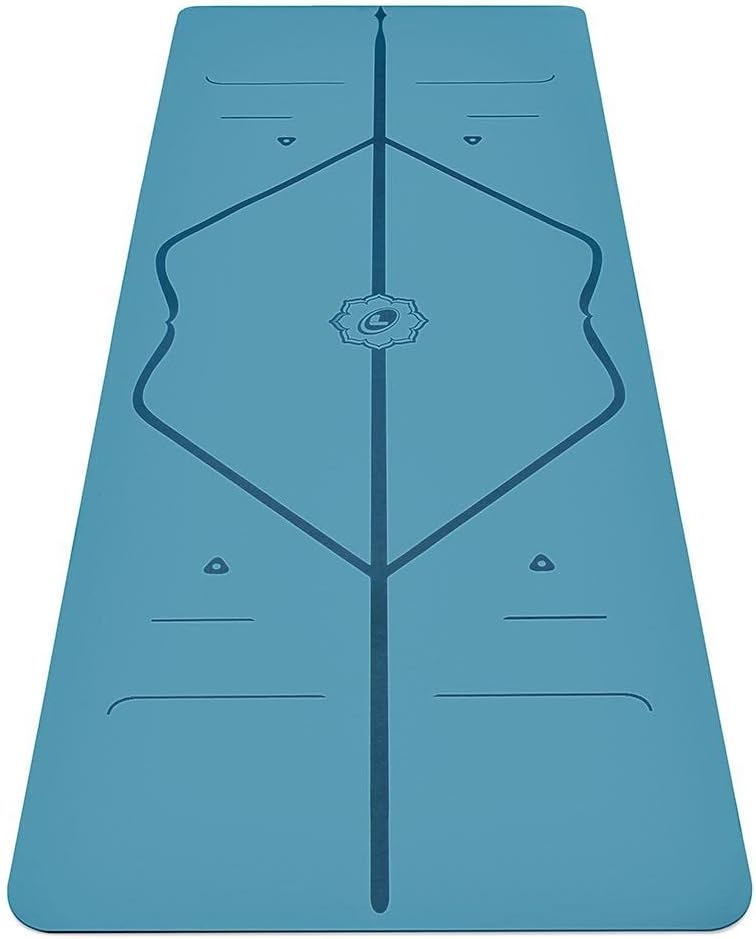 Yoga & Travel Mat & Yoga Pad Bundle Pack – Patented Alignment System, Eco-Friendly, Non-Slip Warrior-Grip, Made with Natural Rubber, Thick, Sweat Resistant, Comfortable - Blue/Blue/Blue - Image 2