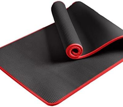 Yoga Mat Non-Slip Mats for Fitness Extra Thick Pilates Gym Exercise Pads Carpet Mat with Bandages Yoga Pad (Color : Black)