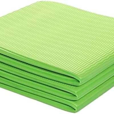 6MM  Foldable Yoga Mat Exercise Pad Non-Slip Folding for Gym Home (Color : Green)