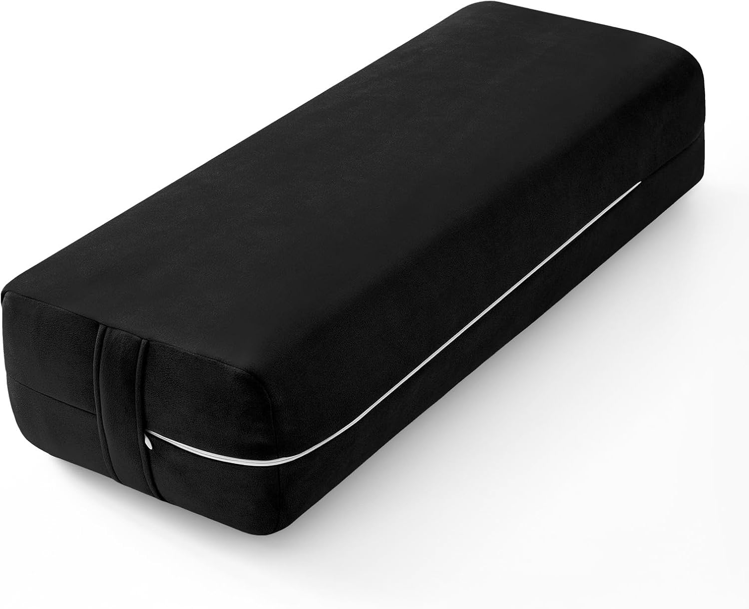 Rectangular Yoga Bolster - Meditation Pillow with Washable Suede Cover, 27"X10" X5.5"