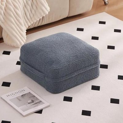 16"x16" Square Floor Pillow Cushion 7" Thick Large Meditation Pillows with Teddy Velvet Cover,Comfort Supportive Floor Seat Padding for Yoga Meditation (Dark Grey)