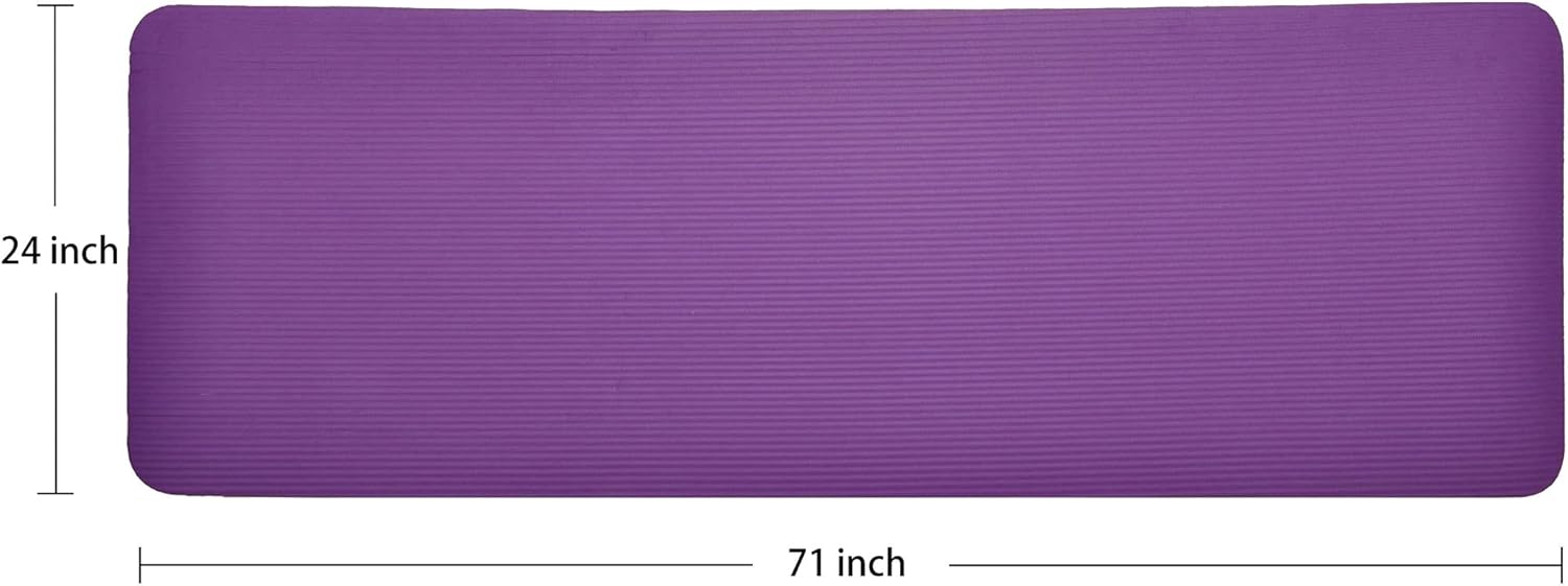 All Purpose 1-Inch Extra Thick High Density Anti-Tear Exercise Yoga Mat with Carrying Strap, Optional Yoga Blocks and Knee Pad - Image 2