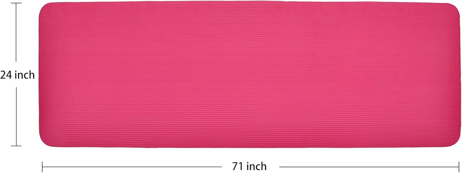 All Purpose 1-Inch Extra Thick High Density Anti-Tear Exercise Yoga Mat with Carrying Strap, Optional Yoga Blocks and Knee Pad - Image 2