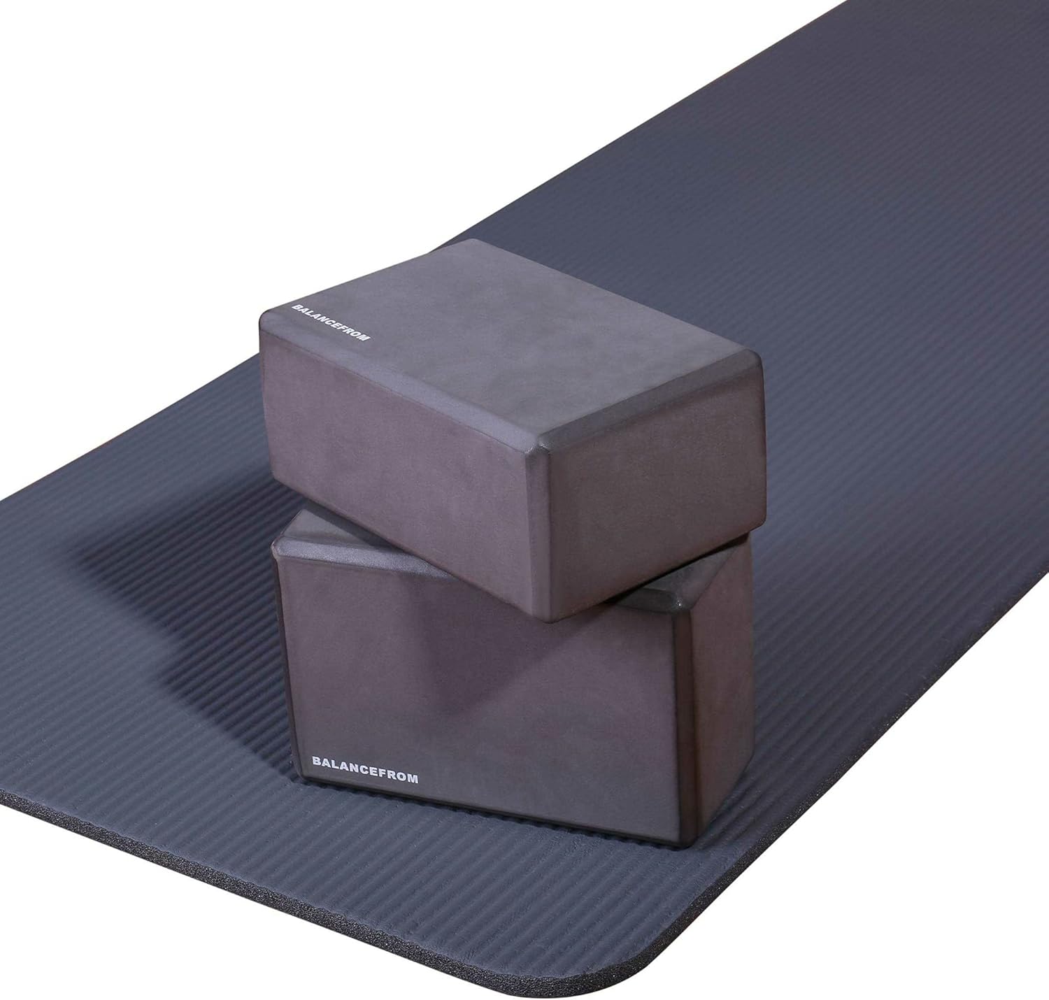 All Purpose 1-Inch Extra Thick High Density Anti-Tear Exercise Yoga Mat with Carrying Strap, Optional Yoga Blocks and Knee Pad - Image 2