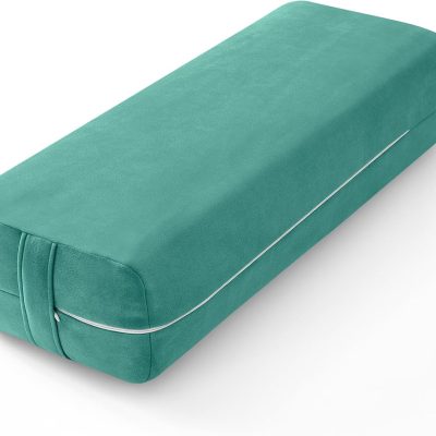 Rectangular Yoga Bolster - Meditation Pillow with Washable Suede Cover, 27"X10" X5.5"