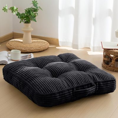 Washable Floor Pillow Cushion for Adults, Meditation Cushion Pillow, Large Square Floor Sitting, Removable Tufted Corduroy Cover, for Tatami Living Room or Yoga, 22x22 Inch, Machine Washable
