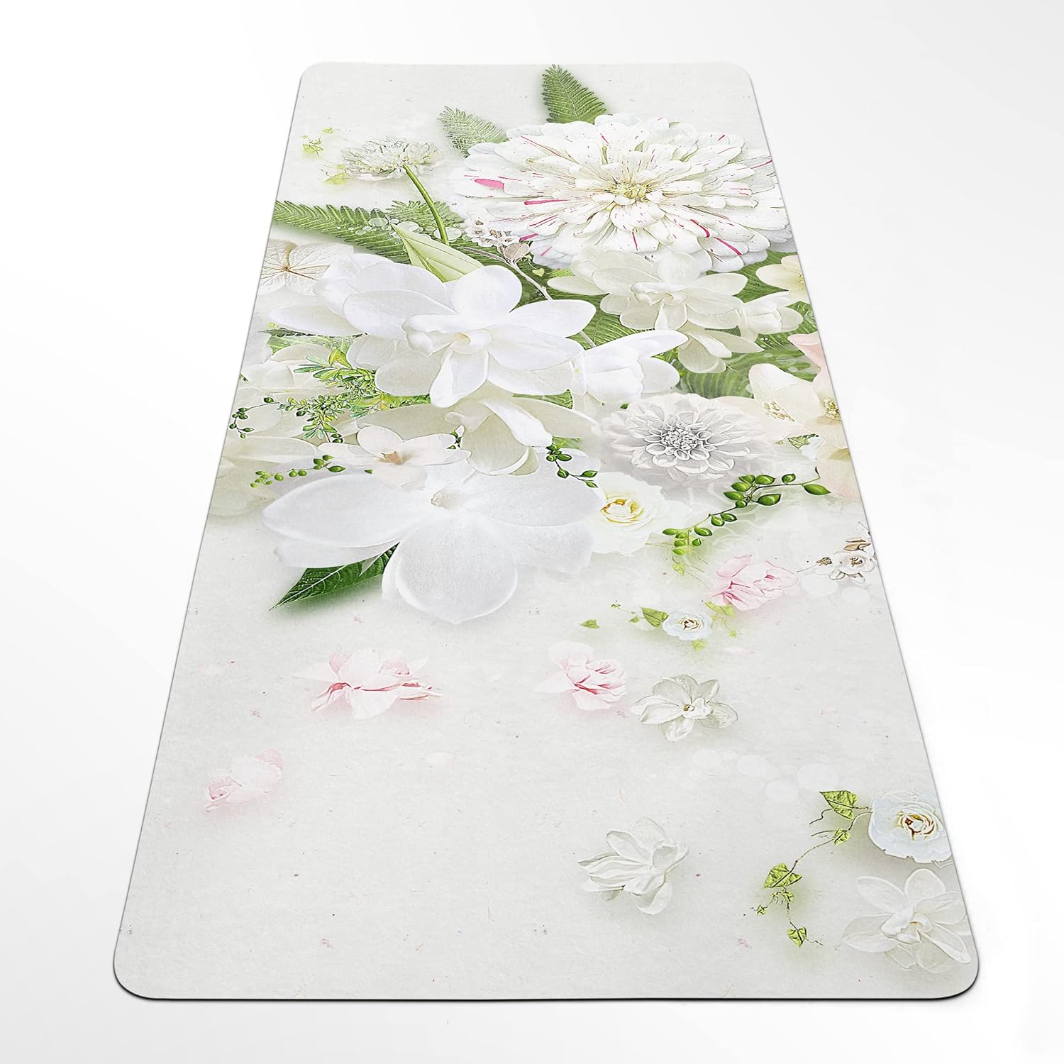 Yoga Mat Spring Flowers, Blooming Bouquet Pilates Pad, Workout Rug, 27"x72" (68x183cm), Y-160