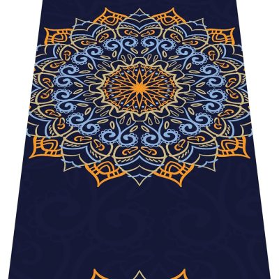 Printed Travel Yoga Mat-1/16 Inch Thick Non Slip Fitness Workout Mat with Carrying Bag, Foldable Lightweight Suede & Natural Rubber Yoga Mat for Yoga Pilates and Fitness 72" L x 24" W x 1.5mm